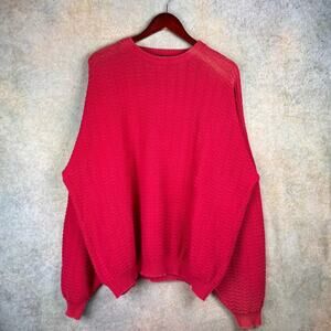 VTG 90s Trade Bay Knit Sweater Mens Sz XL Red Pullover Crewneck USA Made
